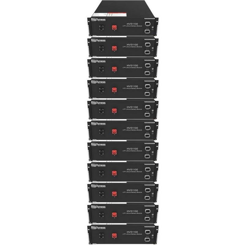 Акумуляторна батарея Dyness HV51100-11 (PowerRack HV4-11s), 56.32kW, 614.4V, 100Ah, LiFePO4, BDU100, RACK