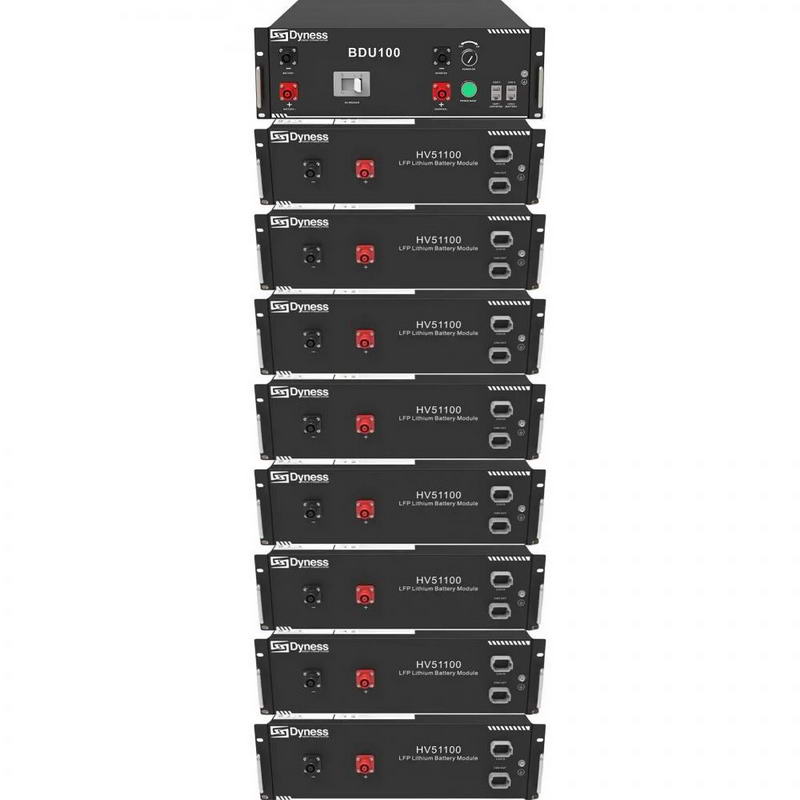 Акумуляторна батарея Dyness HV51100-8 (PowerRack HV4-8s), 40.96kW, 409.6V, 100Ah, LiFePO4, BDU100, RACK