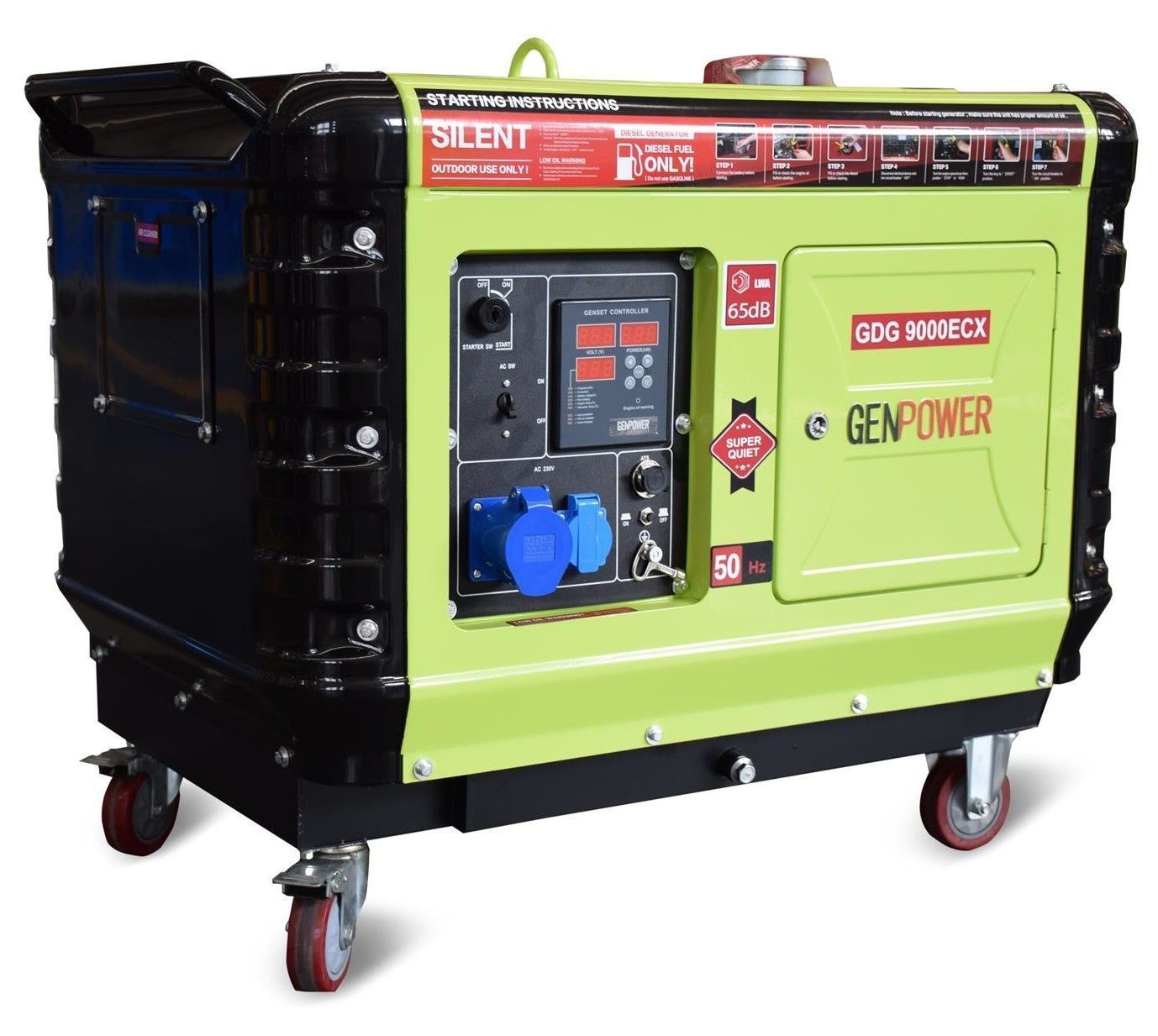 Генератор GenPower Generator GDG 9000 ECX (Однофазний з додатковим шумозаглушенням 7кВт)