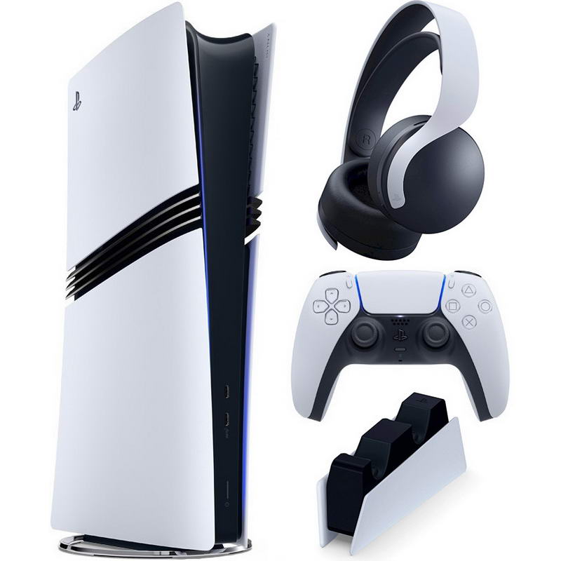 Ігрова консоль Sony PlayStation 5 Pro 2TB (711719595915) + Зарядний пристрій для геймпада Sony DualSense Charging Station (9374107) + Навушники Sony Pulse 3D Wireless Headset (9387909) Europe